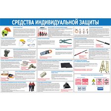 Стенд "Средства индивидуальной защиты в электроустановках (Пленка 1000 x 1500)"